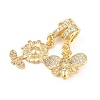 Spring Brass Pave Clear Cubic Zirconia Pendants KK-H268-13A-G-2