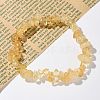 Chips Natural Citrine Beaded Stretch Bracelets X-BJEW-JB01826-08-6