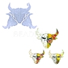 DIY Cattle Head with Flower Cup Mat Silicone Molds DIY-A034-01D-1