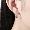 Brass Cubic Zirconia Hoop Earrings EJEW-BB33887-7