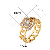 Brass Micro Pave Clear Cubic Zirconia Finger Rings FS-WGF0A01-08-3