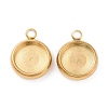 Ion Plating(IP) 304 Stainless Steel Pendant Cabochon Settings STAS-K202-03C-G-4