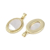 Brass Pave Natural Shell Pendants KK-Z078-15G-2