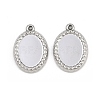 304 Stainless Steel Pendant Cabochon Settings STAS-L303-35P-1