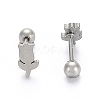 Tarnish Resistant 201 Stainless Steel Barbell Cartilage Earrings EJEW-R147-39-1