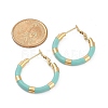 PVD Vacuum Plating 201 Stainless Steel Enamel Hoop Earrings for Women EJEW-B016-33F-5