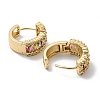Brass with Colorful Cubic Zirconia Hoop Earrings EJEW-B035-39KCG-2