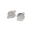 Brass Micro Pave Clear Cubic Zirconia Connector Charms KK-H524-02P-2