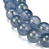 Frosted Transparent Glass Bead Strands GLAA-P065-10mm-10-4