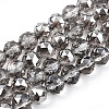 Electroplate Transparent Glass Beads Strands EGLA-N002-34C-C12-1