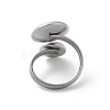 304 Stainless Steel Open Cuff Ring Findings STAS-E124-05H-P-3