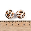 Painted Wood European Beads WOOD-F017-04A-3
