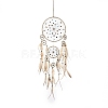 Indian Woven Web/Net with Feather Hanging Ornaments HJEW-G025-08A-1