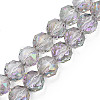 Electroplate Transparent Glass Beads Strands X-EGLA-N002-34B-C06-1