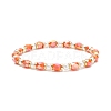 Glass Pearl & Column Beaded Stretch Bracelet for Women BJEW-JB08514-4