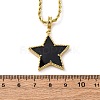 Brass Enamel Star Pendant Necklaces for Women NJEW-K381-09G-01-5