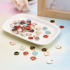 Cheriswelry 60Pcs 5 Colors Light Gold Plated Alloy Enamel Pendants FIND-CW0001-04-4