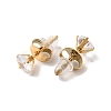 Clear Cubic Zirconia Heart with Acrylic Tree Pendant Necklace & Diamond Stud Earrings SJEW-M099-03G-7
