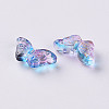 Two Tone Transparent Spray Painted Glass Beads GLAA-S190-018M-01-3