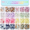 648Pcs 24 Styles Frosted Baking Paint Crackle Glass Beads with Glitter Powder DGLA-FS0001-12-3