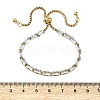 Rectangle 304 Stainless Steel Glass Slider Bracelets BJEW-D456-07G-02-5