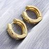 Clear Cubic Zirconia Star Hoop Earrings EJEW-C022-06G-4