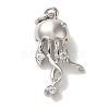 Rack Plating Brass Micro Pave Cubic Zirconia Pendants KK-U027-09-03P-1