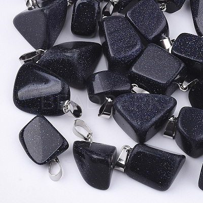 Synthetic Blue Goldstone Pendants G-Q996-13-1
