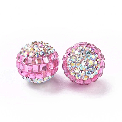 Polymer Clay Rhinestone Beads RB-L029-04B-1
