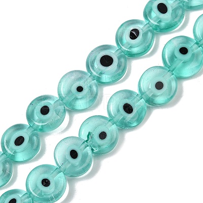 Handmade Evil Eye Lampwork Beads Strands LAMP-G164-10C-01-1