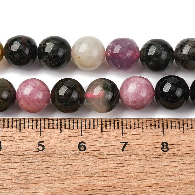 Natural Multicolor Tourmaline Beads Strands G-K402-A01-8mm-1