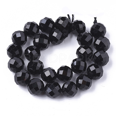 Natural Black Tourmaline Beads Strands G-S345-4mm-002-1