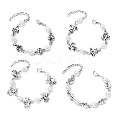Ocean Series Alloy Link Bracelets BJEW-JB11840-1