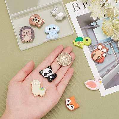 10Pcs 10 Style Silicone Beads SIL-CA0001-27-1