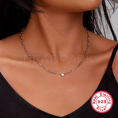 Anti-Tarnish 925 Sterling Silver Cubic Zirconia Pendant Necklaces for Women UW1038-1-1