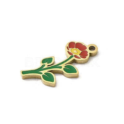 304 Stainless Steel Enamel Pendants STAS-I335-04G-01-1