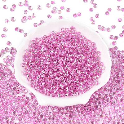 6/0 Baking Paint Transparent Fringe Glass Seed Beads SEED-N006-06G-1