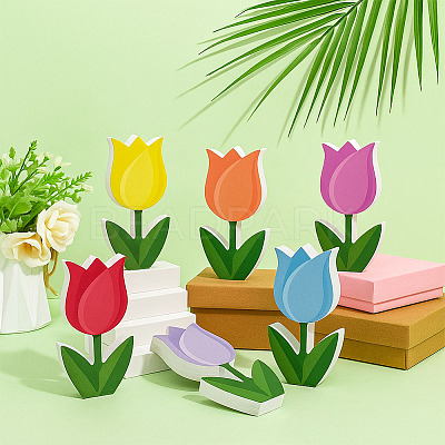 6Pcs 6 Colors Tulip PVC Display Decoration DJEW-WH0042-102-1