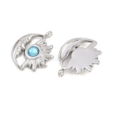 304 Stainless Steel Rhinestone Pendants STAS-Z166-24P-12-1