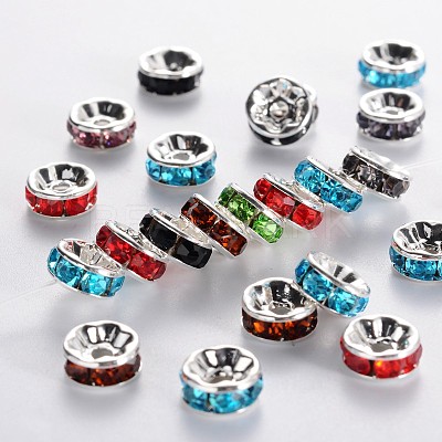 Brass Grade A Rhinestone Spacer Beads RSB038NF-1