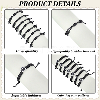 6Pcs Waxed Polyester Cord Bracelets BJEW-WA00003-1