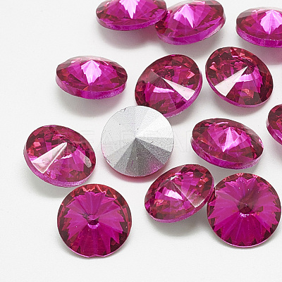 Pointed Back Glass Rhinestone Cabochons RGLA-T086-12mm-09-1