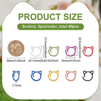 40Pcs 8 Colors Iron Knitting Stitch Marker Rings DIY-FG0007-90-1
