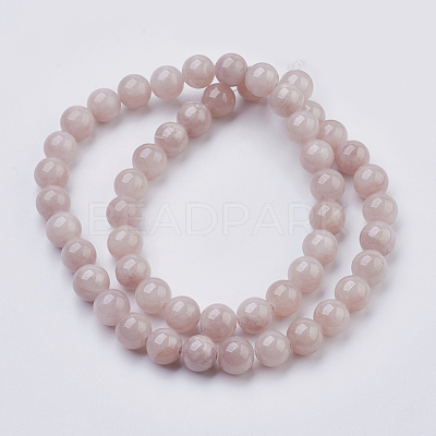 Natural Yellow Jade Beads Strands X-G-G598-8mm-YXS-06-1