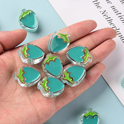 Transparent Enamel Acrylic Beads X1-TACR-S155-003G-1
