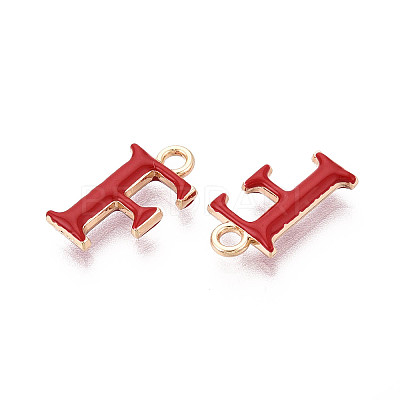 Rack Plating Alloy Enamel Pendants ENAM-T024-53F-G-1