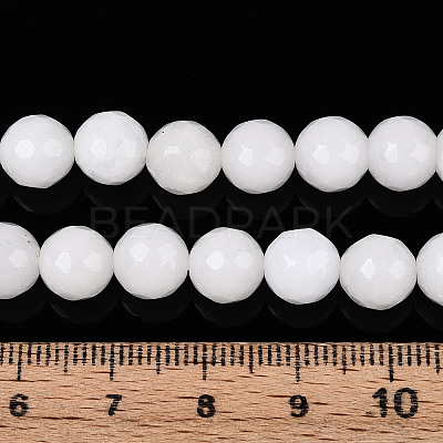Dyed Natural White Jade Beads Strands G-T139-8mm-60-01-1