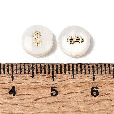 Natural Freshwater Shell Flat Round Beads SHEL-C009-01C-1