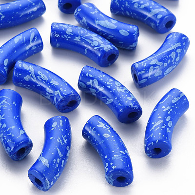 Opaque Spray Painted Acrylic Beads MACR-S372-001F-1