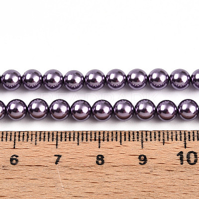 Baking Paint Pearlized Glass Pearl Bead Strands HY-N002-5mm-A14-1